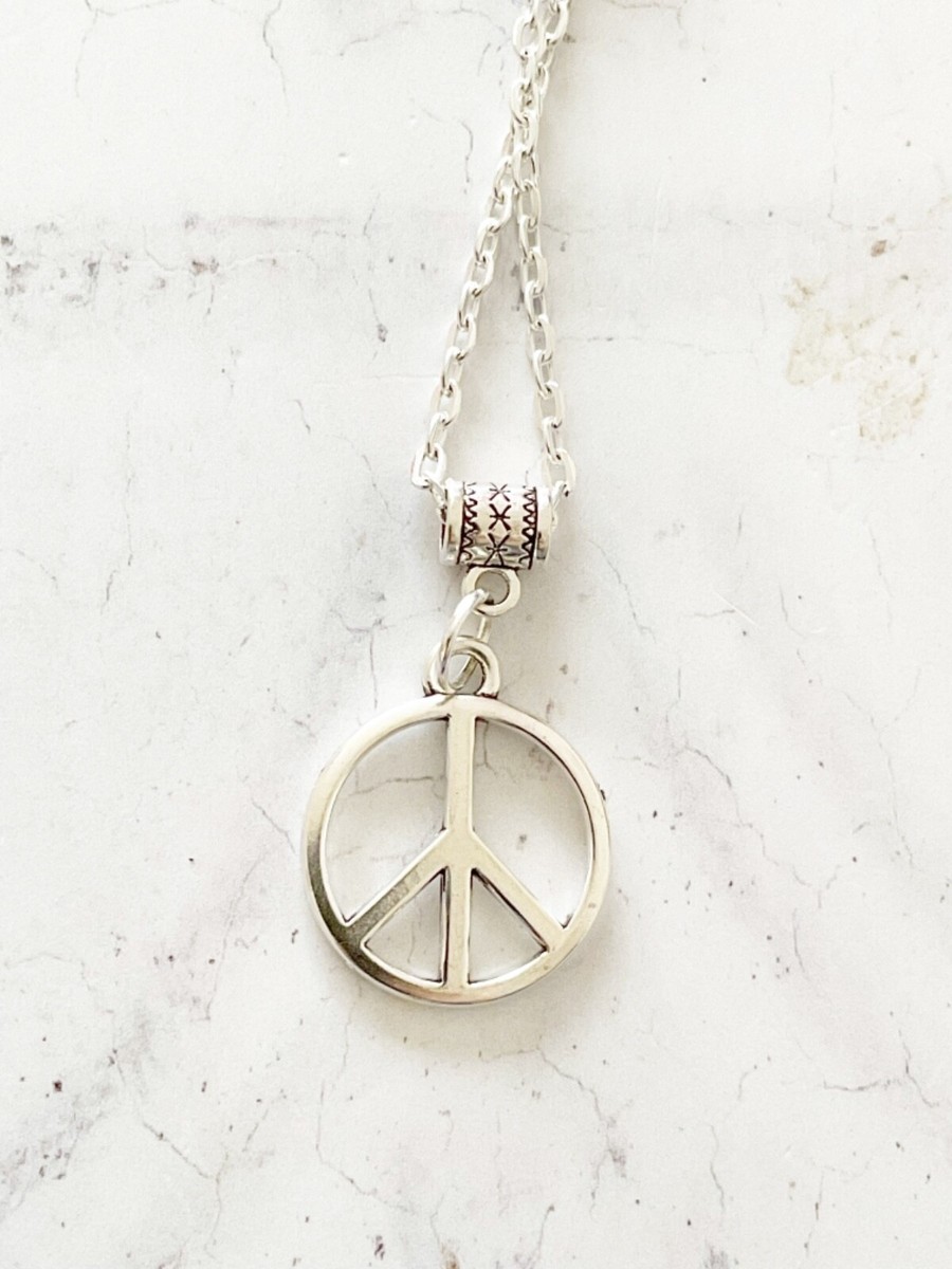 Gold Necklace Peace Sign Necklace Amazon Peace Symbol Sign Hippy Boho  Cosplay 1960's 70's Charm 24