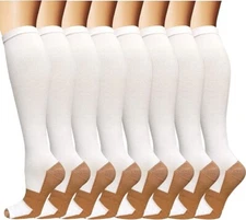 GRADUATED COPPER COMPRESSION SOCKS CIRCULATION 8 PAIRS 15-20MM