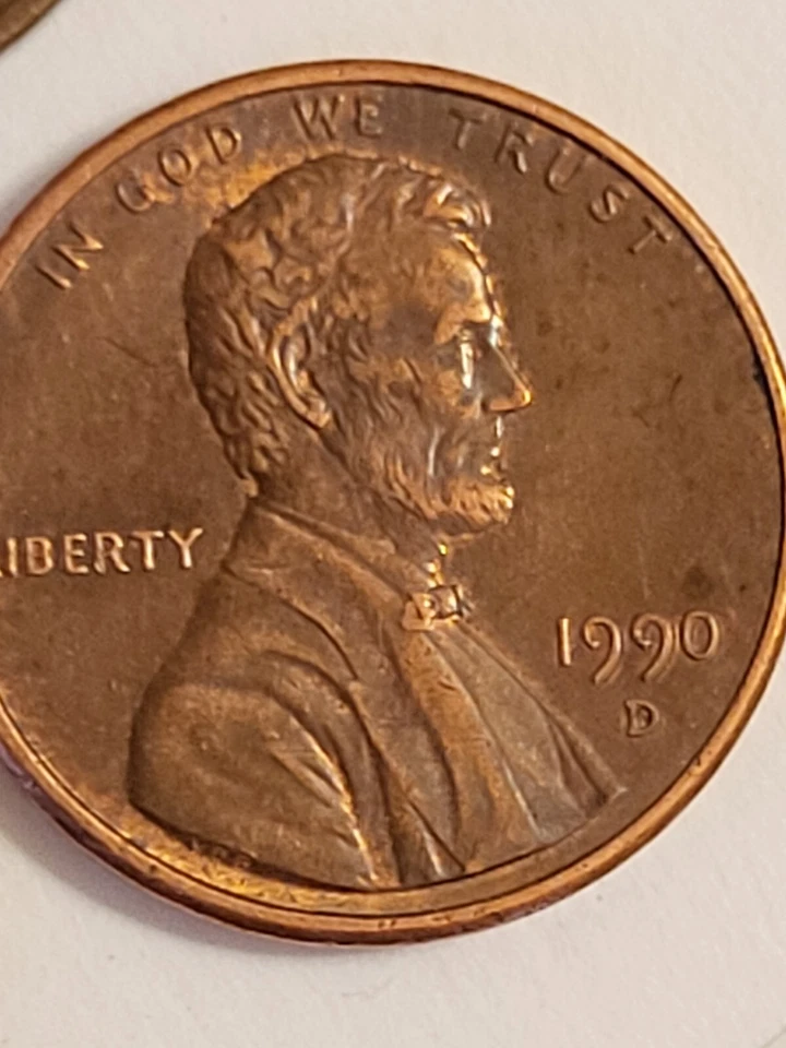 1990-D double die lincoln penny rare error gem - Image 4 of 4