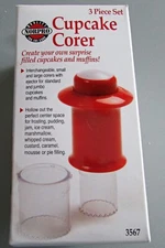 Norpro Cupcake Corer 3 Piece Set Large & Small Corers With Cake Ejector