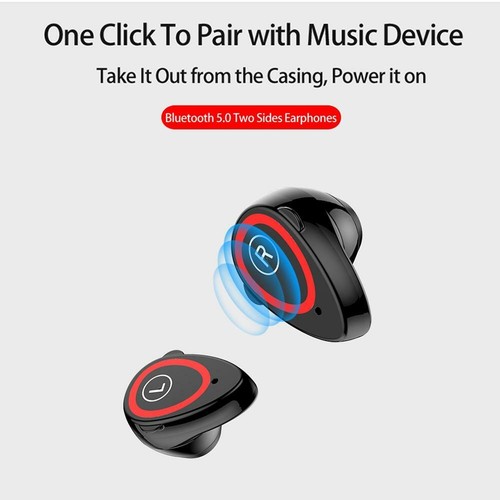 Écouteurs Indigi Noir 2 en 1 + Montre Ecran Coloré Sportif Android iOS Compatible - Photo 4 sur 5