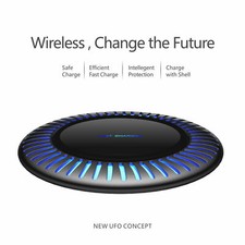 Techno S Fast Digital USB Wireless Charger with Night Light LED - Black/ White
