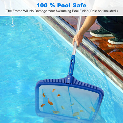Pool Stomach 1209 Heavy-Duty Skimmer Net & Leaf Rake - Deep Fine Mesh Bag, Professional Pool Cleaning Tool