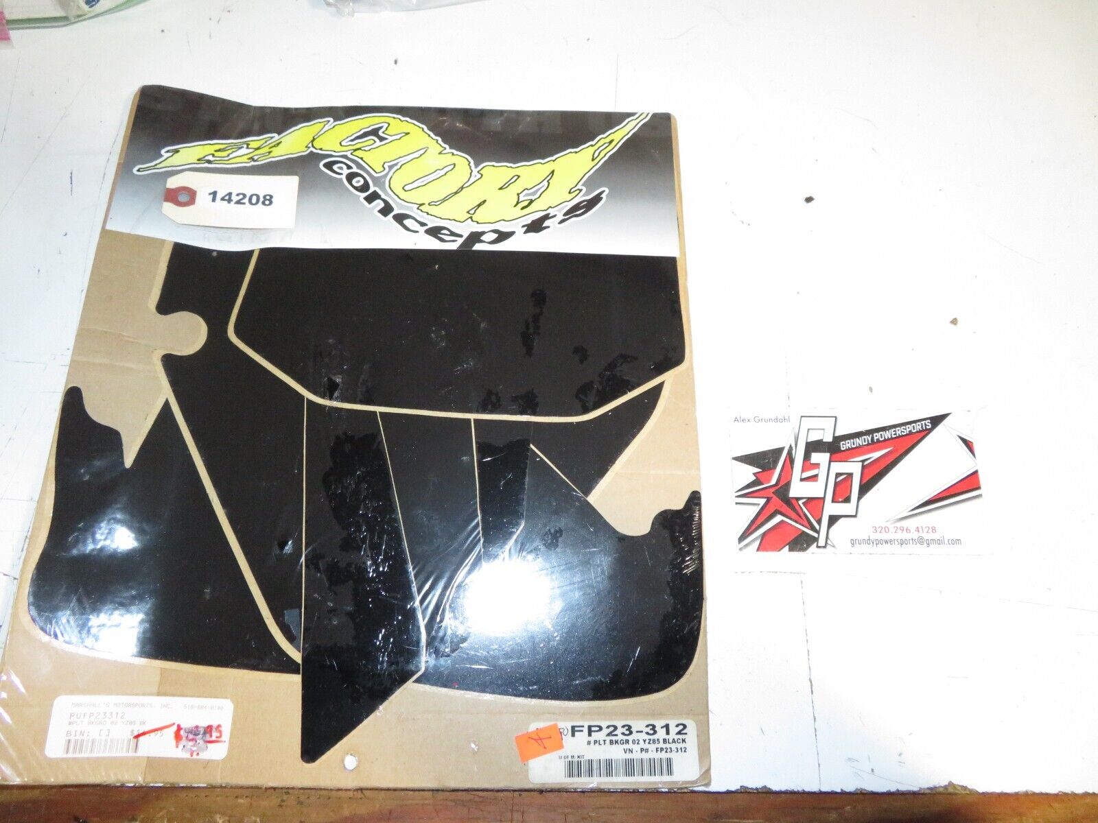 Factory Concepts - New NOS Black Background Decals 2002 YZ 85 Qty 1 - FP23-312