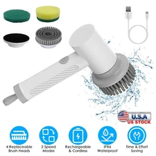 Electric Cleaning Brush Handheld Kitchen Cordless Spin Scrubber Rechargeable