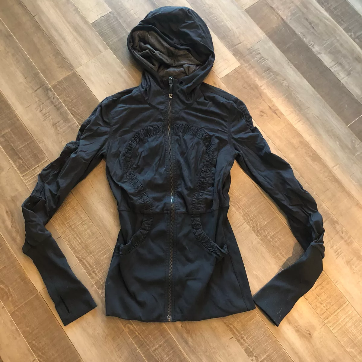 Lululemon Dance Studio Jacket 4 Black Hoodie Coat Yoga Reversible Gray