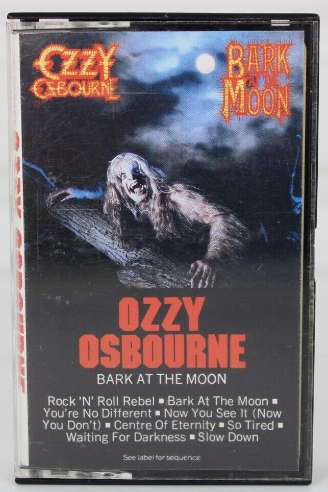 OZZY OSBOURNE - BARK AT THE MOON CASSETTE TAPE VINTAGE