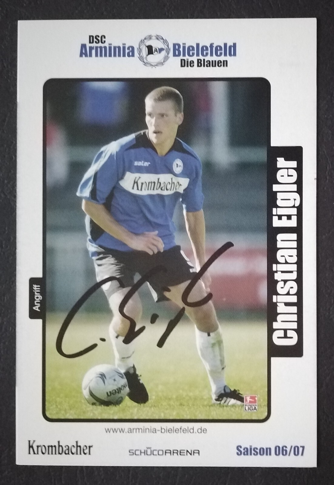 1695 Christian Eigler Arminia Bielefeld 2006/07 Autogrammkarte original