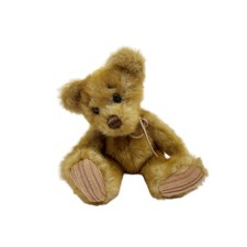 First and Main Minky Bear Plush Brown Teddy Corduroy Feet Stuffed Animal Toy 7"