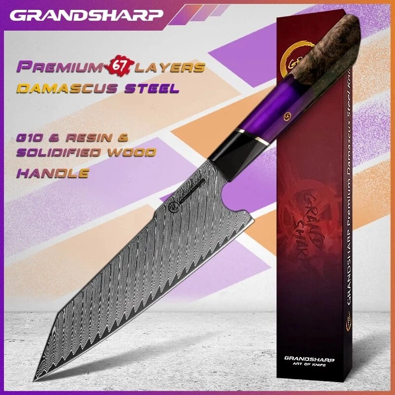 New 7 Inch Chef Kiritsuke Knife AUS-10 Japanese Damascus Steel Kitchen Knives