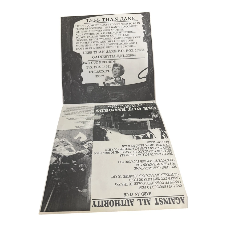 Less Than Jake / Against All Authority 7" Vinyl OOP 1995 Far Out Records, EX/EX - Image 3 of 4