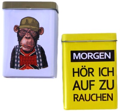2er-Set Metall-Zigarettenetuis – Motiv „Michaela“, Ca. 9 X 7 Cm, Für Normale Zigaretten