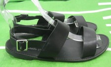 new Summer Black Shoes Open Toe slingback Flat Sandals women Size 6.5