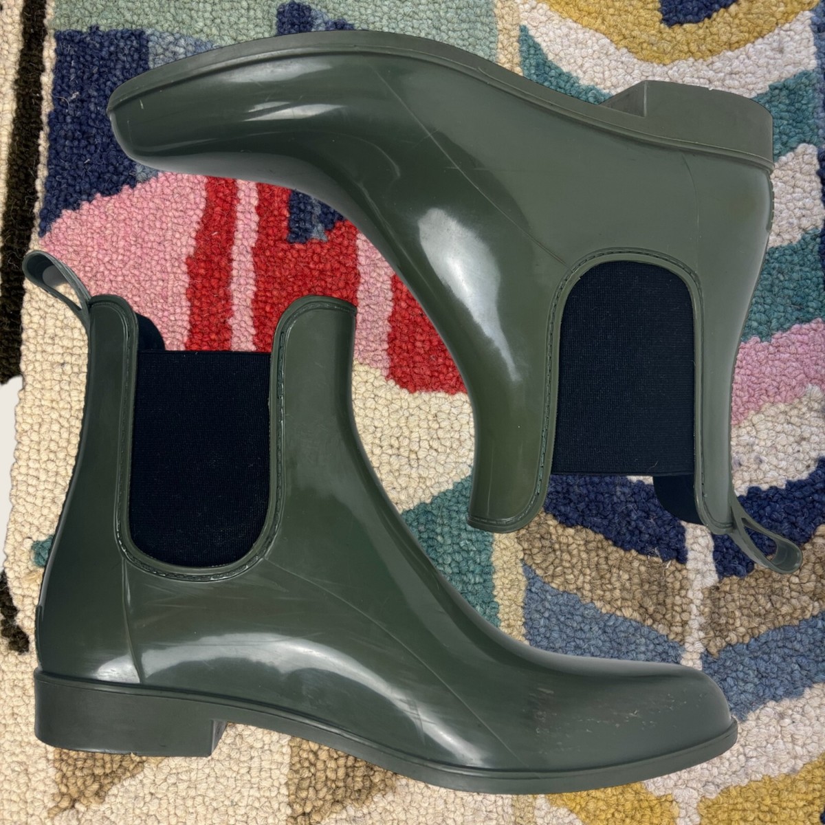 Chelsea Crew J Crew Waterproof Boots CREW B1328 Womens Moss Green