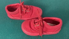 Vans Lace Up Shoes Size Toddler 6 Color Red Barely Worn In Excellent Condition 