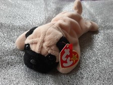 TY Beanie Baby - PUGSLY the Pug Dog MWMT 1996