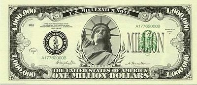 ONE MILLION DOLLAR NOTE*NOVELTY*JOKE*PRANK*GIFT*BIRTHDAY*BANKNOTE*TRICK*U.S*