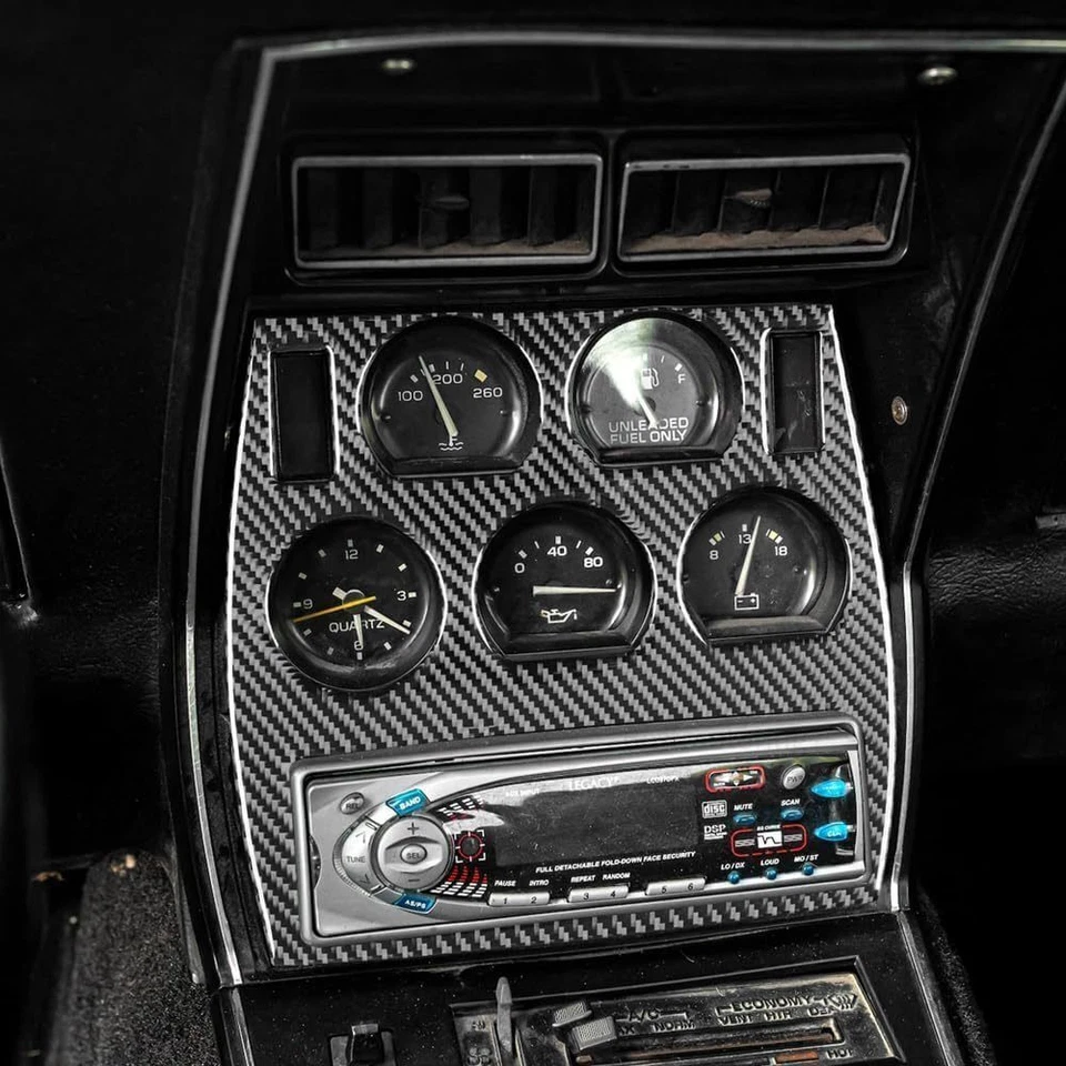 Panel de control central de fibra de carbono suave real para Chevrolet Corvette C3 1968-1982 Foto 4 de 4