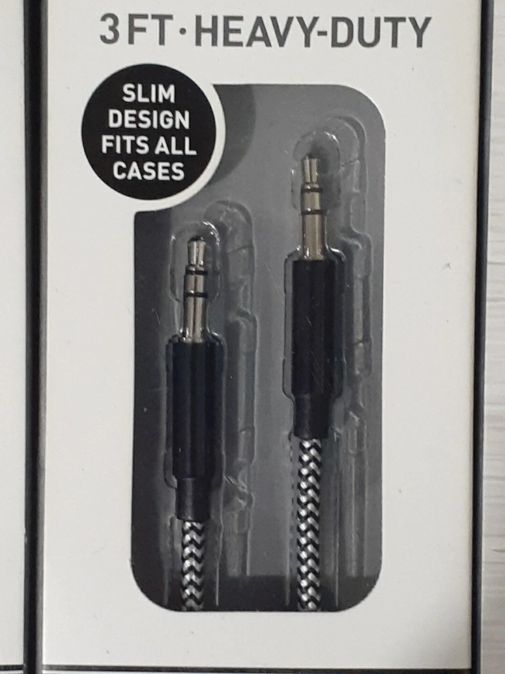 3.5mm Braided Male-Male Audio Cords 3ft. Some I-Phone & Android Comp. [Lot of 3] - Image 4 of 4
