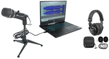 Rockville A-STREAM Streaming USB Microphone Computer Mic+Stand+Cable+Headphones