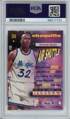 1993 Stadium Club #358 Shaquille O'Neal Frequent Flyers PSA 8 | eBay