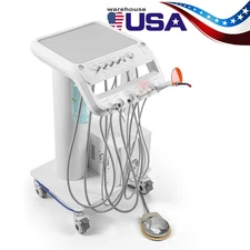 Dental Portable Mobile Delivery Unit System Air Compressor Suction Cart 4 Holes