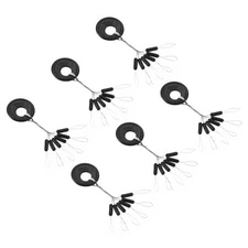 300Pcs Fishing Bobber Beads Stoppers 6 in 1 Float Sinker Stops Cylinder L, Black