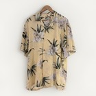 Rayón Floral Vintage Paradise Found Amarillo Verde XL Abotonado Hawaiano De Colección