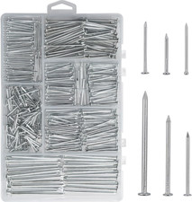 Galvanized Nails Kit 376pcs 6 Sizes Hardware For Woodworking Hanging Pictures