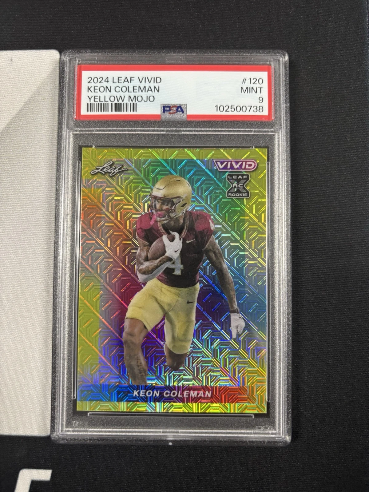 Keon Coleman Leaf Vivid #120 Yellow Mojo