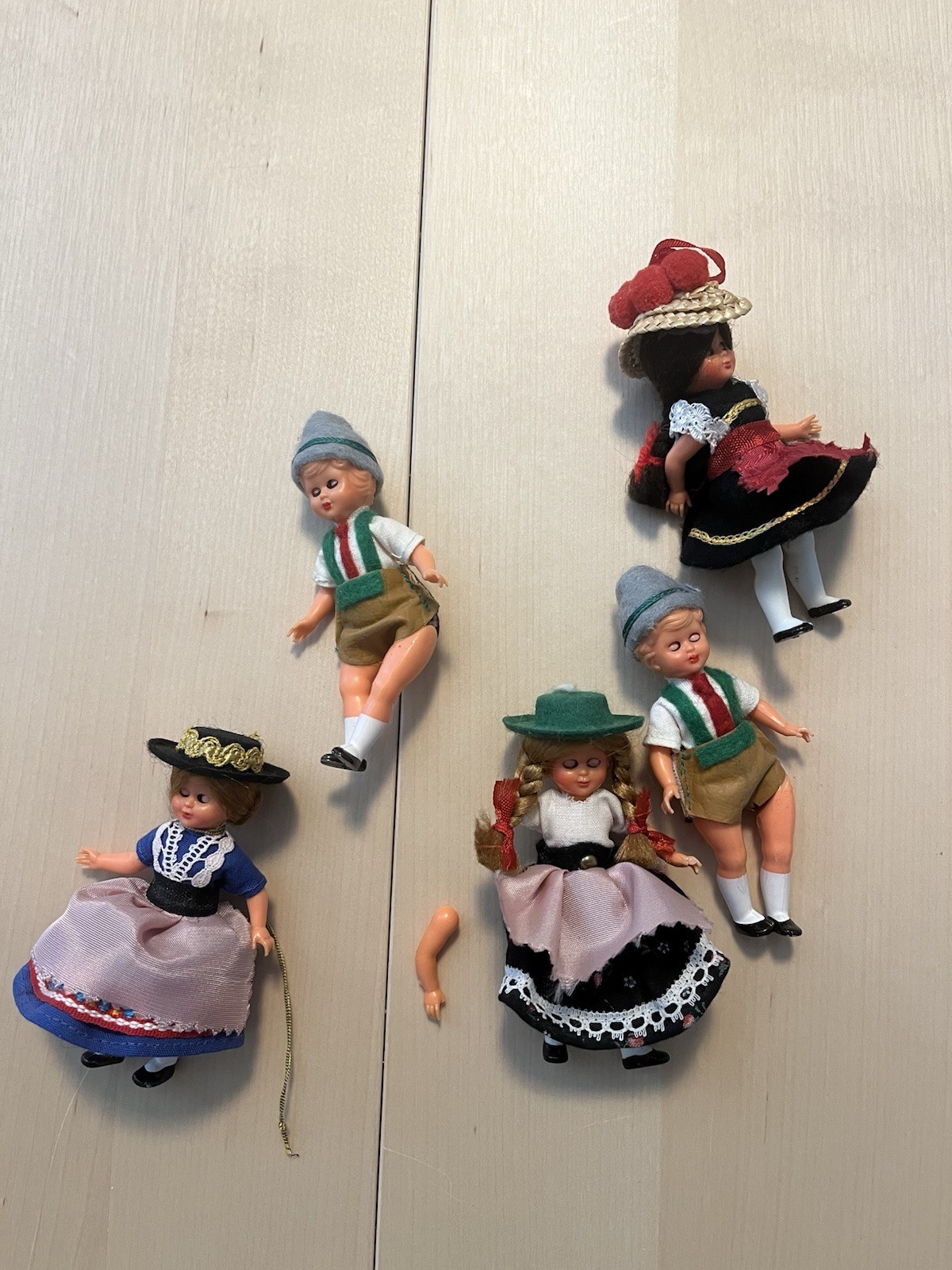 Vintage Mini German Articulated Dolls - Set Of 5