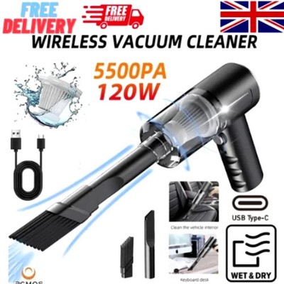 120W Kabellos Hand Mini Tragbar Auto Auto Zuhause Kabellos Staubsauger Neu