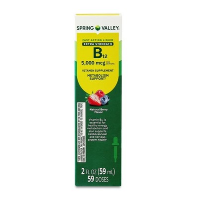 Vitamin B12 5000 Mcg Energy Metabolism Support Sublingual Liquid Drops, 2 Fl Oz