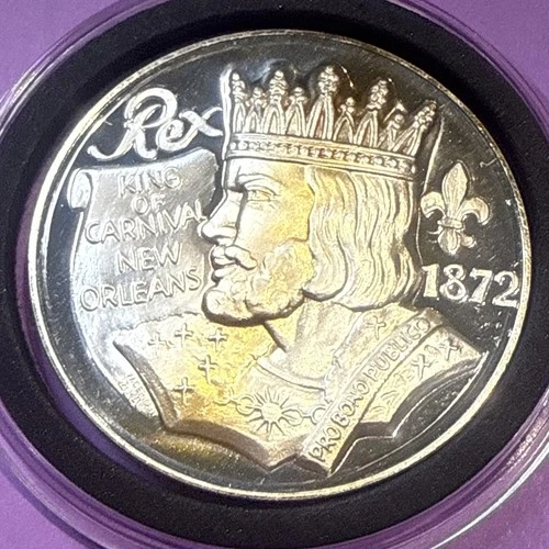.89 oz 1984 Krewe of REX Royal Transit Authority .999 Silver Mardi Gras Doubloon