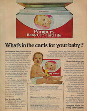 Pampers baby diapers it's in the cards for your Baby vintage 1979 Print Ad 1970s