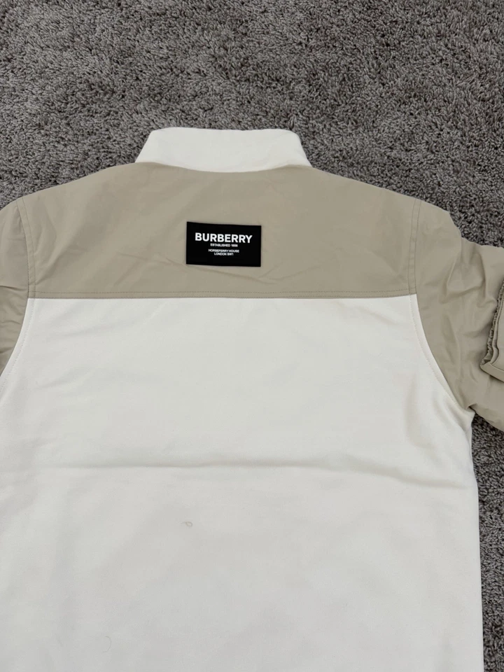 Chaqueta con cremallera para hombre BURBERRY LONDON en blanco crema XL Foto 3 de 4