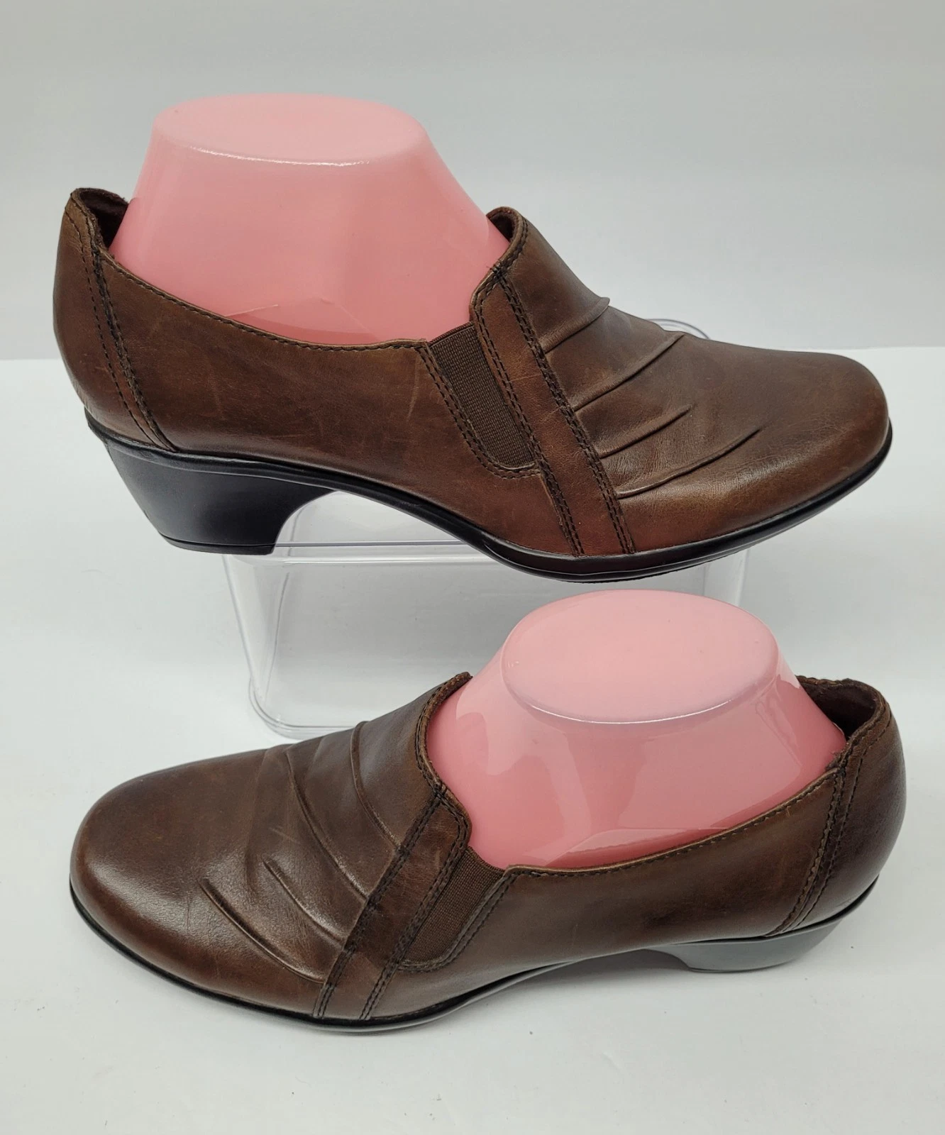 Scarpe mocassino eleganti Clarks Partridge da donna taglia 8M in pelle marrone 89488