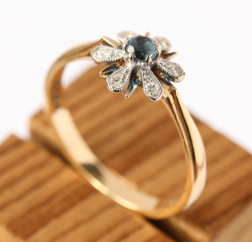 Sapphire & Diamond Cluster Ring