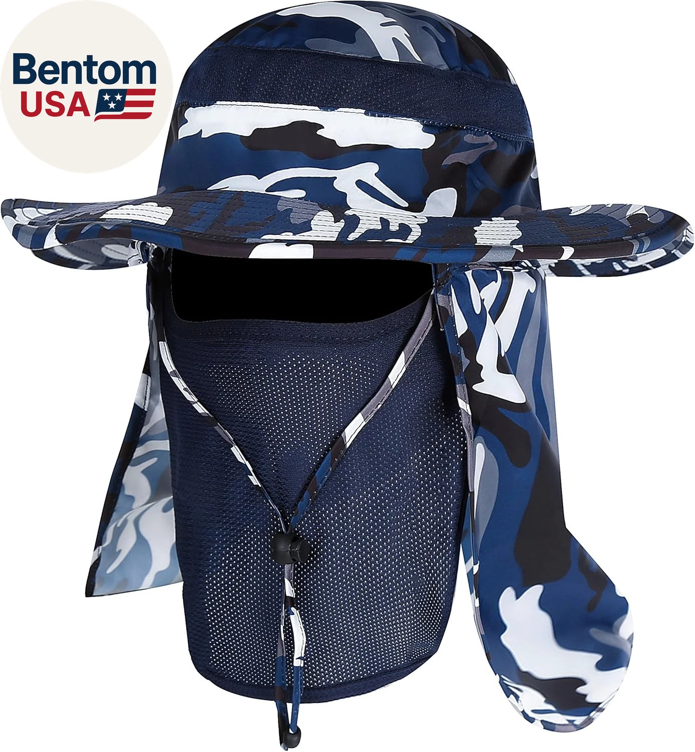 Outdoor UV Sun Protection Wide Brim Fishing Cap with Removable Flap