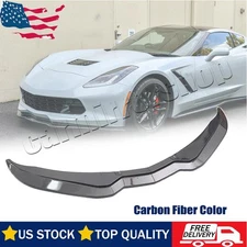 Front Bumper Lip Lower Splitter Carbon Black For Corvette C7 STG Stage 2 Z06 US