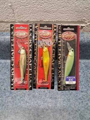 3 LUCKY CRAFT Pointer 100 OGs 5/8oz  100mm Luckycraft Suspending Jerkbait Rare!!