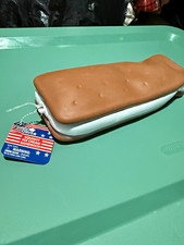 Sunny Days Ice Cream Sandwich Squishy Tactile Squeeze Toy Brown/White