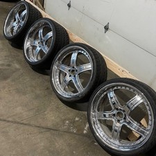 22 Inch Multi Piece Chrome 5 Spoke Wheels Set of 4