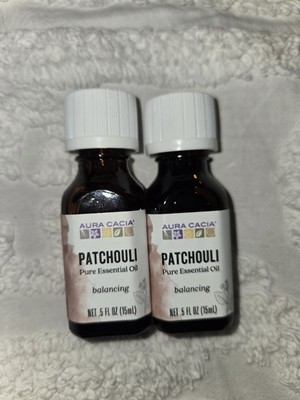 Aura Cacia Patchouli Pure Essential Oil Blancing .5 Oz Set Of 2