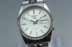 Vintage 2002 Seiko 5 7S26-3110 Silver Dial Day Date Automatic Watch From JAPAN