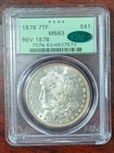 1878 7TF CAC PCGS MS63 REV 1878 OGH MORGAN SILVER DOLLAR NICE REVERSE TONING