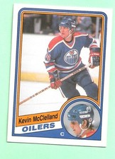 (1) KEVIN MCCLELLAND 1984-85 O-PEE-CHEE  # 253 OILERS ROOKIE EX-MT CARD (M8053)