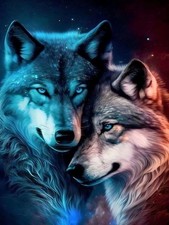 Wolf Diamond Art Kits for Adults, Wolf Diamond Painting Kit, Full Drill Round