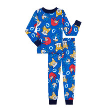 NEW Sonic The Hedgehog Long Sleeve PJs Pajamas 2 Piece Set Kids Boys Girls 6 NWT
