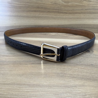 #ad #ad TRAFALGAR Burnished Java Lizard Mens Belt 34 85 Black $29.88
